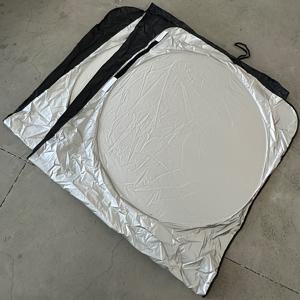 TEMU 1개 차량 앞유리 트럭 실버 천 앞면 및 측면 창문용 UV 차단 햇빛 가리개, 4단 접이식 햇빛 가리개