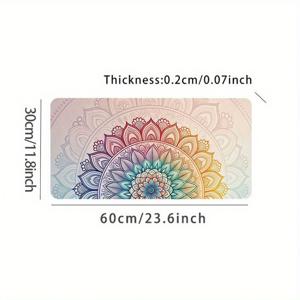 TEMU 대형 미학 만달라 디자인 마우스 패드 35.4 x 15.7인치, 스타일리시 데스크 패드, 꽃무늬 품질 사무실 및 가정용 논슬립 확장 게이밍 매트