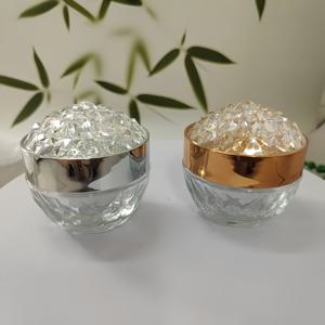 TEMU 2개 50ml/1.76oz 브릭 유리 포션 캔, 무취, 밀폐 및 누출 방지, 재사용 가능, 뚜껑이 있는 유리 재질, 페이스 크림, 로션 및 스킨 케어 제품 포션에 적합, 고급 디자인, 빈 캔
