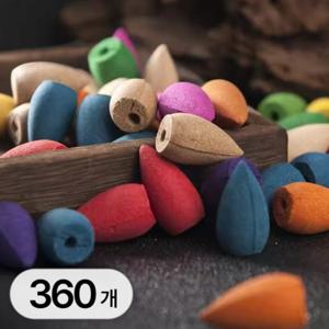 TEMU 터브화이 360개 세트 6종 대용량 인센스콘 향피우기 스트레스 완화 백플로우 콘향 역류 향 심신안정 굿밤 인센스 콘