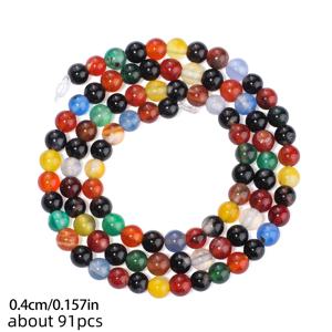 TEMU 36-91개 천연석 구슬 & 구슬 모음, 정교한 둥근 매끄러운 마노 루즈 스페이서 비즈, 참 DIY 주얼리 제작용 팔찌 목걸이 액세서리