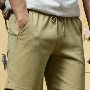 TEMU 버뮤다팬츠 남자남성용 속건성 스포츠 반바지 (여름 야외 레저용), 탄성 허리 밴드, 통기성 및 편안한 디자인, 트레이닝, 축구, 하이킹 및 등반에 적합