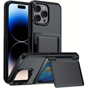 TEMU 휴대폰 케이스 - 아이폰 16 Pro Max/15Pro/14Plus/13/12/11 지갑 케이스, 아이폰 16 15 14 Pro Max 13 12 11 커버 Coque용 숨겨진 플립 카드 슬롯 보호 백 커버