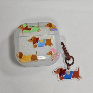 TEMU 귀여운 만화 다치쉐운드 강아지 케이스, 작은 스웨터를 입고 있는 경우, Airpods 1/2/3/Pro/Pro2/Pro3 이어폰 커버에 적합