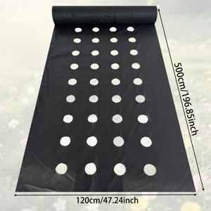 TEMU 1.2m X 10m 블랙 사전 천공된 지면 커버 잡초 방지막 | 채소밭, 꽃밭, 과수원 및 딸기 밭용 - 잡초 억제, 토양 온도 조절 및 식물 성장 촉진에 이상적