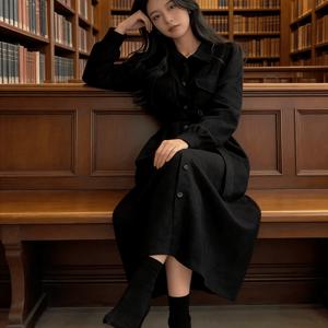 TEMU SunburstWonder 여성 봄가을 겨울 원피스 빈티지 터틀넥 끈 조임 롱 코듀로이