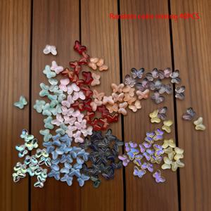 TEMU 40개 유리 나비 구슬, 주얼리 제작용, 혼합 색상 투명 구슬, 11.5x15mm DIY 팔찌, 목걸이, 귀걸이 공예 및 선물 장식용 루즈 스페이서 비즈, 랜덤 색상 혼합
