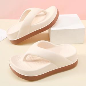 TEMU 여성용 한 쌍, 캐주얼 비치 샌들, 실내 슬리퍼, 여성 신발