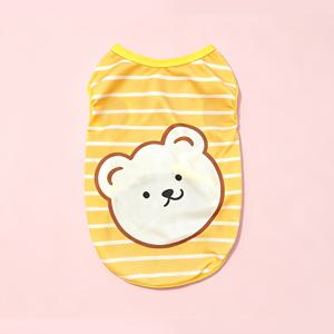 TEMU 귀여운 곰돌이 프린트 강아지 탱크 탑, 애완 동물 조끼 (만화 곰돌이 머리), 통기성 좋은 경량 민소매 강아지 옷 (소형견, 중형견, 고양이용), 부드러운 캐주얼 애완 동물 의류 (여름 , 산책, 여행, 사진 촬영 소품, 애완 동물 장식)