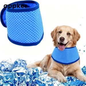 TEMU APPKER 순간 아이스 쿨링 강아지 스카프 목걸이 - 조절식 목둘레(18-70cm), 통기성 좋은 소형견 대형견 및 고양이용, 테이프 잠금 방식의 여름 야외용 쿨링 칼라, 해변 여행 더운 날씨용 액세서리, 세탁기 사용 가능