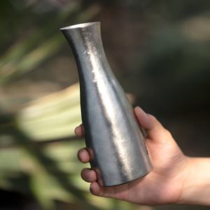 TEMU 티아르스티안 1개 450ml 순수 티타늄 사케병, 내식성 및 내구성 강한 일본산 사케병, 야외 캠핑용 초경량 휴대용 물병, 소형 찻잔 미포함