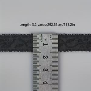 TEMU 3.2야드 블랙/화이트 레이스 물결 탄성 플라워 웨빙, 탄성 좋고 자유롭게 절단 가능, 속옷 어깨끈, 탄성 서스펜더, 서스펜더 스타킹 탄성 밴드, 재봉 탄성 추가에 적합