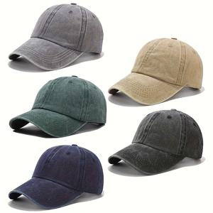 5개 세트 조절 가능한 골프 아빠 모자, 남녀 모두에게 적합한 오리지널 클래식 로우 야구 모자, 덕빌 캡으로도 알려져 있습니다.
