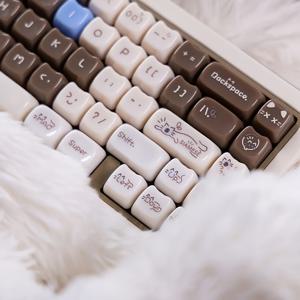 TEMU 시암 고양이 & 래그돌 고양이 MAO 키캡 149키 유광 PC 재질 귀여운 사탕 색상 메카닉 키보드 키캡