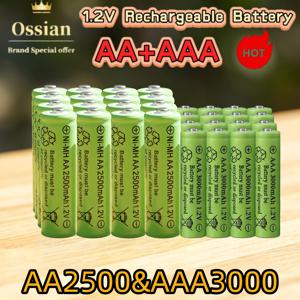 TEMU 32개입 (16Aa2500Mah 및 16Aaa3000Mah) 오시안, 긴 수명 1.2V AA 2500Mah 및 AAA 3000Mah 니MH 충전식 콤비네이션 배터리 팩