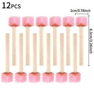 TEMU 12개/팩 2cm 하트 핑크 버섯 머리 스펀지 (손잡이 포함), 미술 및 공예, 페인팅 프로젝트, 낙서, 페인팅에 적합, 내구성 좋은 고무