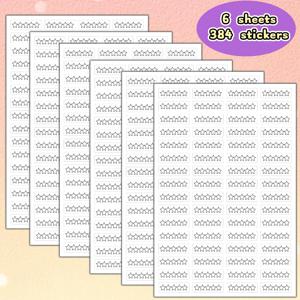 6장/384개 스티커 빈칸 별점 스티커, 책 및 영화에 적합, 감정 평점, 경험 리뷰 스티커, 비즈니스 리뷰 스티커, 파티 장식 및 용품에 적합