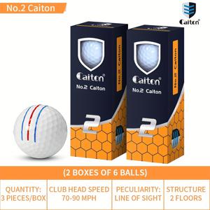 TEMU 6/3개 또는 3/6개 팩 Caiton 장거리 골프공, 거리, 정확도 & 일관된 플레이에 적합, 40야드 이상 챌린지를 위한 다중 레이어 디자인, 울트라 소프트 느낌 & 높은 스윙 속도, 남성용 내구성 좋은 골프공