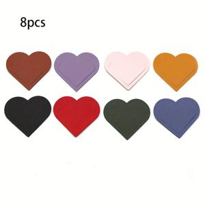 TEMU 8개 하트 모양 PU 가죽 책갈피 세트 - 학생용 컬러풀 미니 페이지 보호기와 굵은 글씨, 내구성 있고 스타일리시한 독서 액세서리