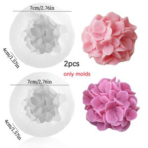 TEMU 2개입 3D 수국 꽃 실리콘 몰드 - DIY 캔들, 비누, 레진 & 클레이 공예용 몰드, 수제 선물, 아로마테라피 & 페스티벌 장식용