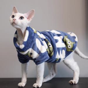 TEMU 따뜻한 산호 벨벳 털 없는 고양이 옷 겨울 스피닉스 조끼 터틀넥 아기 고양이 옷 강아지 코스튬 애완 동물 용품 Gatitos