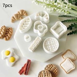 TEMU 7피스 플라스틱 폴리머 클레이 커팅 몰드 - DIY 공예용 - 내구성 강화 - 테마별 모양 (과일, 채소 등) - 정밀 클레이 커터, 주얼리 제작, 귀걸이 및 클레이 작품용