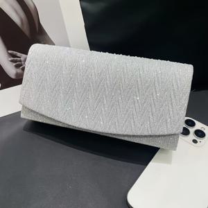 TEMU 정교한 매끄러운 아크 디자인 클러치, 반짝이는 봉투 여성용 이브닝 백, 카니발 댄스 댄스 파티 저녁 가방