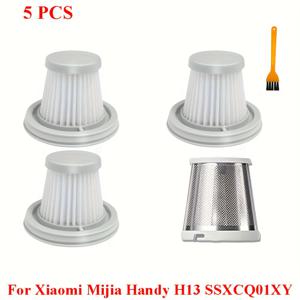 TEMU 1개 먼지 커버 + 3개 필터 스크린 + 1개 청소 브러시, Xiaomi 스틱 진공 청소기 SSXCQ01XY 액세서리 H13 HEPA 필터 스크린 커버에 적합, 차량용 무선 미니 진공 청소기 예비 부품