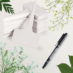 TEMU 100개, 6cm*10cm 플라스틱 식물 라벨 + 검정색 마커 1개, 화분 식물, 허브, 채소, 꽃, 온실, 농장 표시용