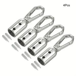 4개 8mm/0.32인치 금속 엔드 캡 (나사 포함), 수공예 제작용 태슬 공예 및 핸드백 지갑 프로젝트용 추가 부자재, 다기능 캡 버클, 광택 표면 지갑 제작, DIY 지갑 제작