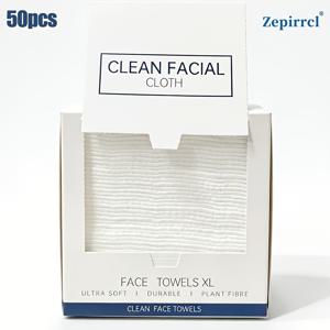 26*20cm 일회용 두꺼운 페이셜 타월, 뛰어난 흡수력, 매우 부드러움, 모든 연령대에 적합, 페이셜 클렌징, 메이크업 제거 및 습식 압박에 사용, 50개입