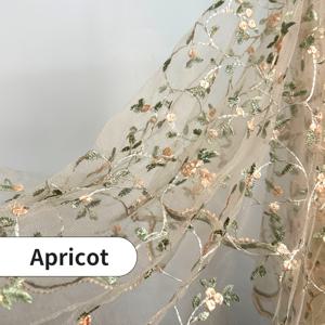 웨딩드레스, DIY 공예품, 식탁보 및 커튼용 사전 재단된 꽃무늬 식물 자수 메쉬 원단 1개 - 식물성 실이 있는 가벼운 손세탁 可能 튤 천, 봄 여름 의류 프로젝트용 인장 강도