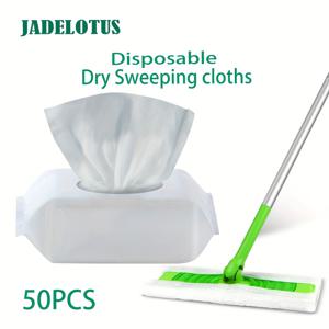 30개/50개/100개 JADELOTUS 일회용 걸레 천 - 단색 직조 일회용 방진 드라이 걸레 패드, 바닥 걸레용, 정전기 방지 드라이 청소 천, 먼지 제거 기능 강화, 머리카락 및 반려동물 털 효과적으로 제거, 다양한 바닥에 적합