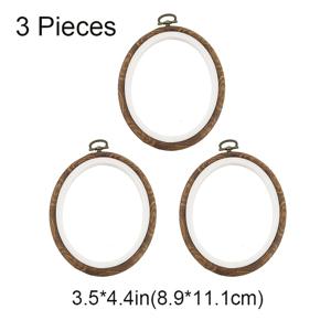 3개 세트 원형/타원형 자수 고리, 핸드 재봉용 십자수 고리, DIY 선물 및 예술 장식용, 자수 용품, 수공예 재봉 도구, 장식용 고리 디자인, 빈티지 자수틀, 내구성 있는 자수링