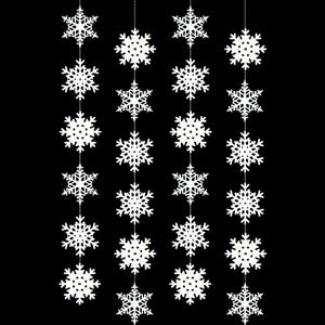 12/24/36개 반짝이는 화이트 스노우플레이크 행잉 장식 - 우아한 컷 가능 눈꽃, 가벼운 종이 파티 데코 (크리스마스, 겨울 생일, 결혼식, 새해용) - 실내/야외 걸이 장식품 (전기 불필요), 설경 배경 완벽, 축제 분위기 연출, 고급 공예, 홈 데코