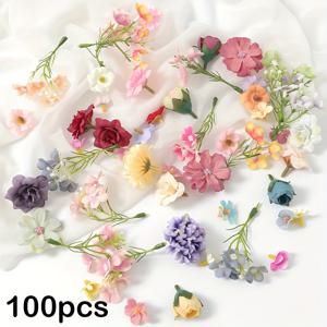 40/100개 미니 인공 데이지 & 장미 꽃다발 - 리얼리스틱 미니 데이지 & 장미 꽃다발, DIY 웨딩, 생일 장식, 웨딩 부케, 센터피스용 인조 꽃 - 미니 꽃 () 40개 또는 100개