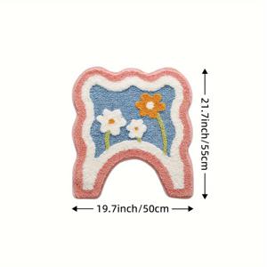 욕실 러그 매트 1개, 매우 부드럽고 흡수성이 뛰어난 욕실 매트, 미끄럼 방지 편안한 꽃무늬 욕실 바닥 매트, 세면대, 욕조, 샤워실용