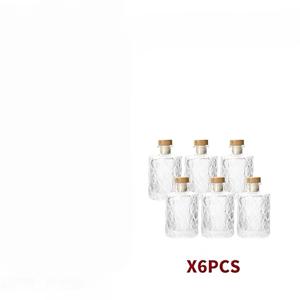 투명 유리병 200ml 6개 세트, 음료, 오일, 콤부차, 소다용, 코르크 밀봉 뚜껑 포함