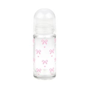 심플하고 독특한 나비 넥타이 프린트가 특징인 50ml 투명 유리 롤러볼 휴대용 리필용 병. 발한 억제제, 에센셜 오일, 세럼 보관용으로 재사용 가능. 가볍고 누수 방지 기능이 있는 안전한 밀봉으로 이동 중 사용이 매우 편리함