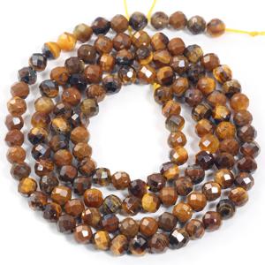 천연 호랑이눈석 각진 루즈 비즈 - 3mm 호랑이눈석 구슬, 주얼리 제작용, DIY 남녀공용 주얼리 목걸이, 팔찌, 귀걸이 액세서리, 주얼리 용품, 한 줄당 120-125개 구슬