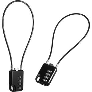 2개 미니 블랙 비밀번호 잠금장치 조합 (11.81In X 2), 케이블 잠금장치, 여행 가방, 공구 상자 및 헬멧에 적합