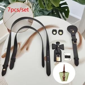 7개 수제 버킷백 재료 키트, 조절 가능한 싱글 숄더 크로스바디 스트랩 및 백 장식 세트, 매니아에게 적합, 수제 초보자 재료 키트, 지갑 제작, DIY 지갑 제작