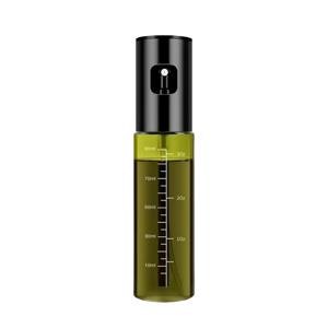 빛 차단 디자인 100ml 유리 올리브 오일 스프레이어 - 오일 분무기, 에어프라이어, 샐러드, 바비큐, 베이킹에 적합 - 인체공학적 손잡이와 정밀한 분사 제어, 바비큐에 필수품, 현대적인 주방용품, 메탈 상단 스프레이어