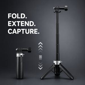 DJI 포켓 3 미니 삼각대 & DJI 액션 5/4 카메라 셀카봉 스탠드 - 핸드헬드 스태빌라이저, 휴대용 미니 삼각대 폴, 스마트폰/태블릿용, 액션 카메라 액세서리, 블로깅, 유튜브, 야외 촬영용 (리비전 없음)