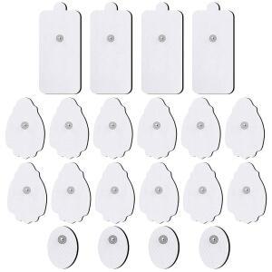 전기 치료용 TENS / EMS 유닛 교체 패드 NURSAL 20 팩 3.5mm 스냅 전극 패치, 재사용 가능한 자가 접착 패드, Belifu, AVCOO, MEDVICE TENS(화이트)와 호환 가능