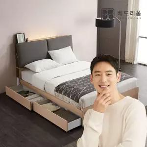 [베드리움]블링 센서LED 수납침대(Q)+독립 매트리스