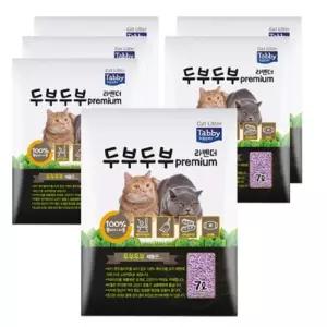 테비토퍼 100% 콩비지 사용 응고력 탈취력 먼지제거 프리미엄 두부모래 고양이모래_라벤더향7L 6개