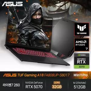 TUF A18 FA808UP-S8017 (라이젠7 260/RTX5070/32GB/512GB/WP) 게이밍 노트북 JH