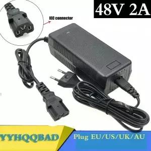 48V 2A 충전기 전기 자전거 스쿠터 오토바이용 55.2V PC IEC 커넥터