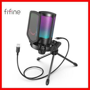 FIFINE Ampligame USB 마이크, 게임 스트리밍용, 팝 필터 쇼크 마운트 및 게인 컨트롤, PC/MAC -A6V 용 콘